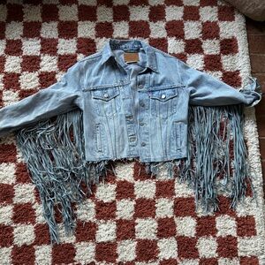 Levi's Light Blue Fringe Jean Jacket